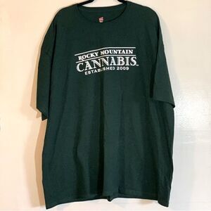 Rocky Mountain Cannabis Colorado T-Shirt Green Mens Sz 3X NWOT Excellent